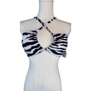 2/$30 NWT Bar 111 Size Large Wild Leopard-Print Cross-Back Bikini Top